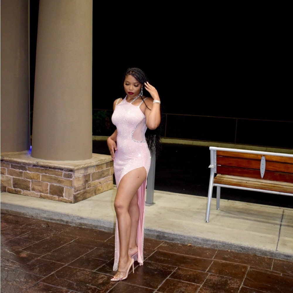 Elegant Pink Sequin Gown